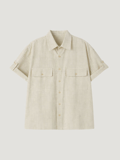 CHECK HALF SHIRT