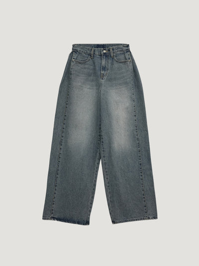 PLEATED DENIM WIDE PANTS