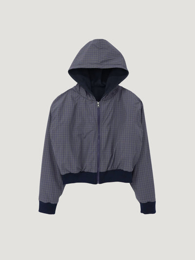 GRID CHECK REVERSIBLE HOODIE