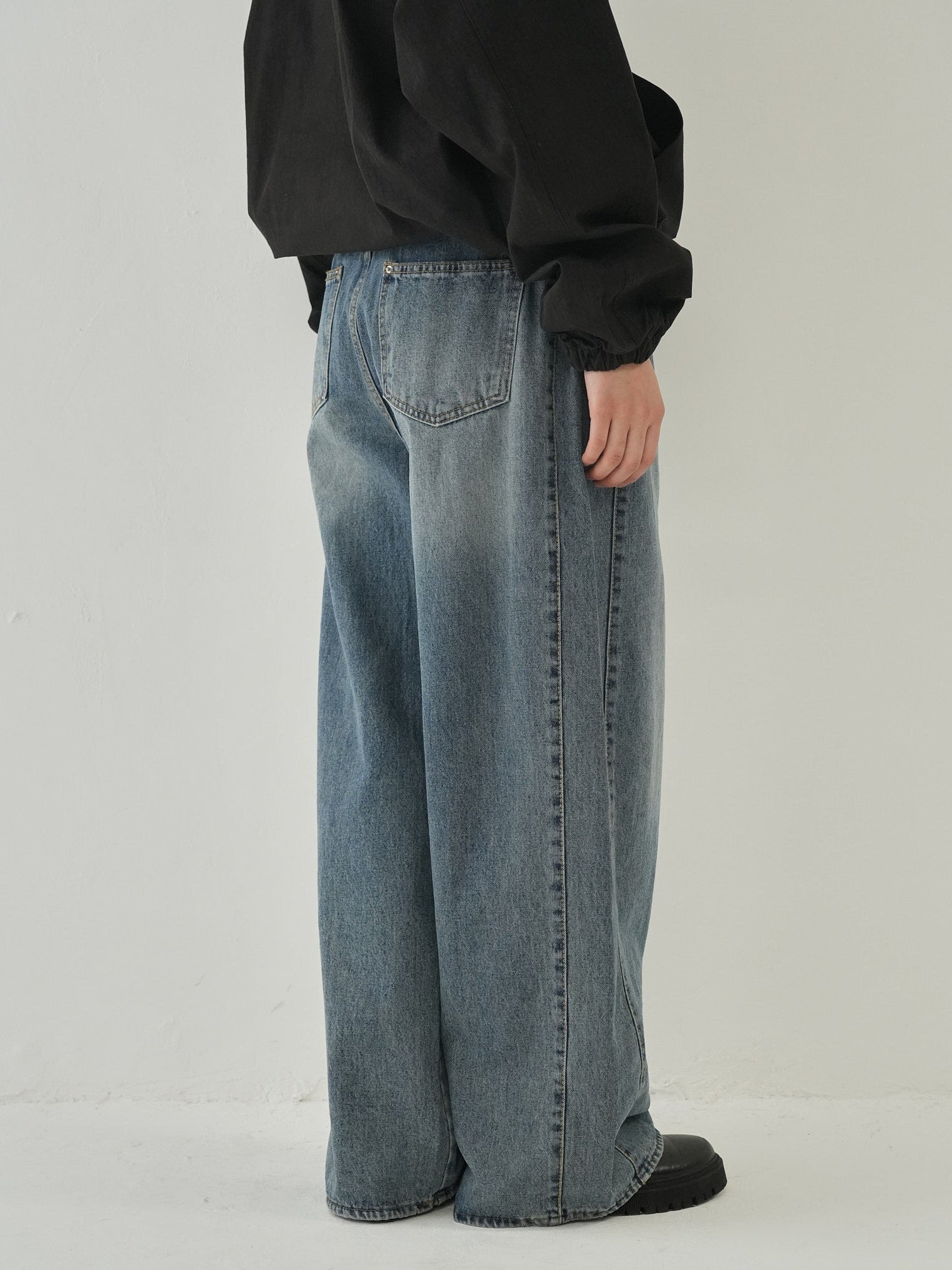 PLEATED DENIM WIDE PANTS – Bargiee