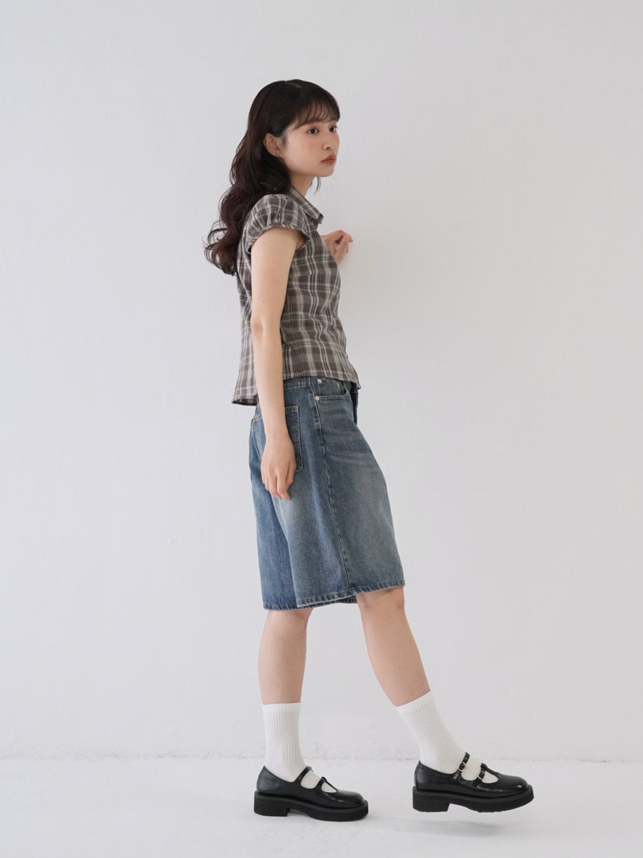ショートパンツ THEAIRTOWN baebae short pt 4BNY391 VINTAGE BERMUDA DENIM SHORTS – Bargiee
